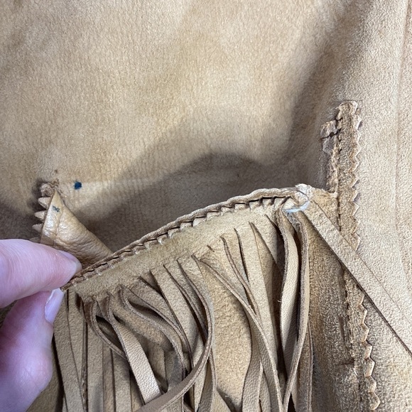 Vintage The Put On Shop Sears Roebuck, Co Fringe Cowgirl Leather Brown Jacket - Picture 10 of 12